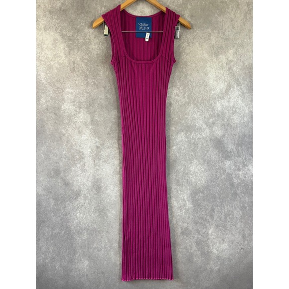 Simon Miller Dresses & Skirts - Simon Miller Rib Knit Maxi Dress Womens Medium Magenta Pink Scoop Neck Tank